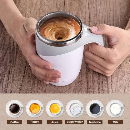 Self stirring mug white/grey