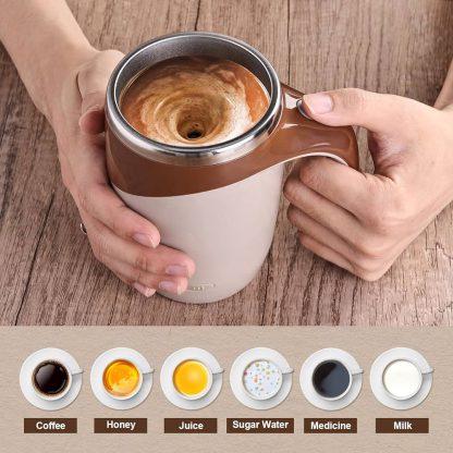 Self stirring mug brown